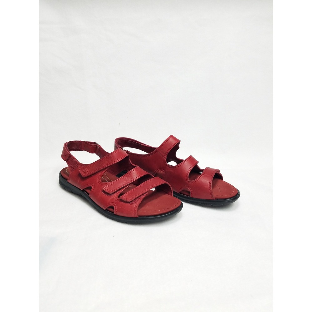 ECCO Babett Strappy Sandals Women 40 Red Leather Comfort